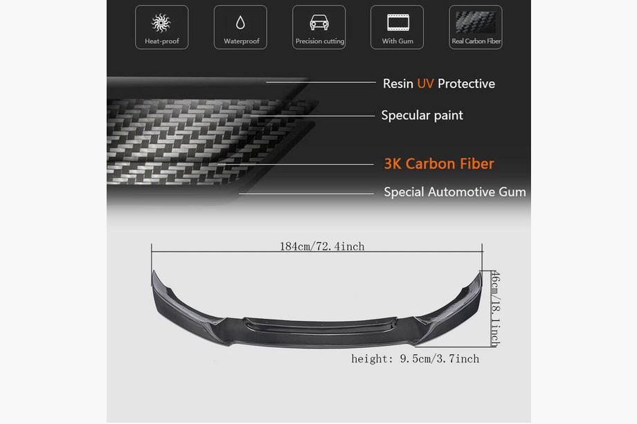 BMW X6 F16 2014–2019 Voorbumper lip Lip V1 (voor Base, Carbon) Foto 5