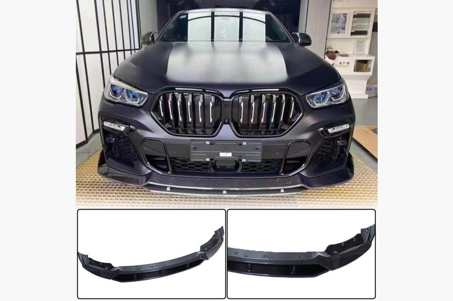 BMW X6 G06 2019–2027 Front bumper lip Lip (voor M-Sport 2018-2022, carbon) Foto 1