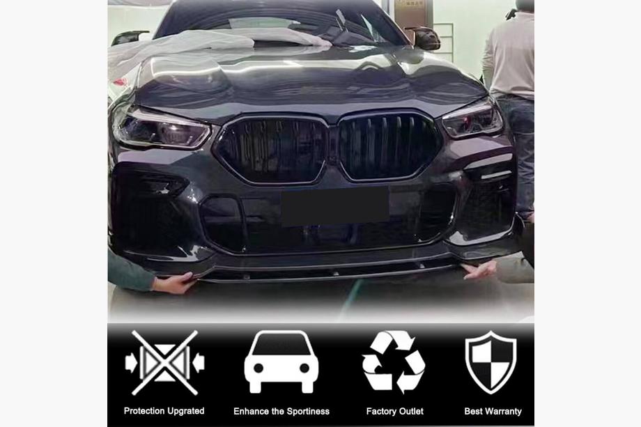 BMW X6 G06 2019–2027 Front bumper lip Lip (voor M-Sport 2018-2022, carbon) Foto 2