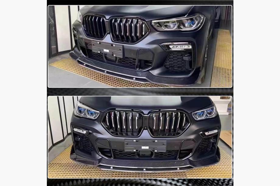 BMW X6 G06 2019–2027 Front bumper lip Lip (voor M-Sport 2018-2022, carbon) Foto 3