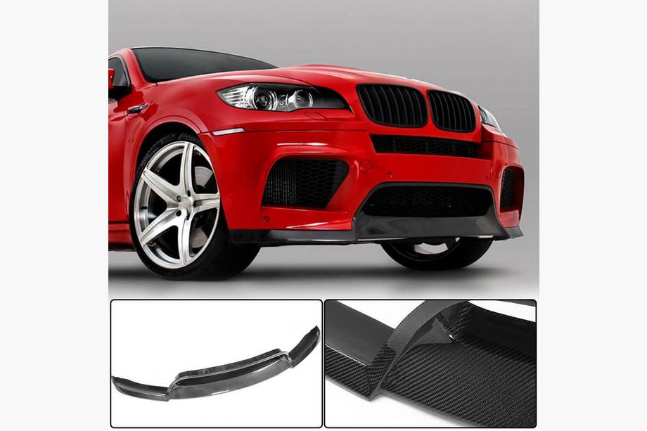 BMW X6 E71 2008–2014 Voorbumper lipspoiler Lip V2 (voor X6M, carbon) Image