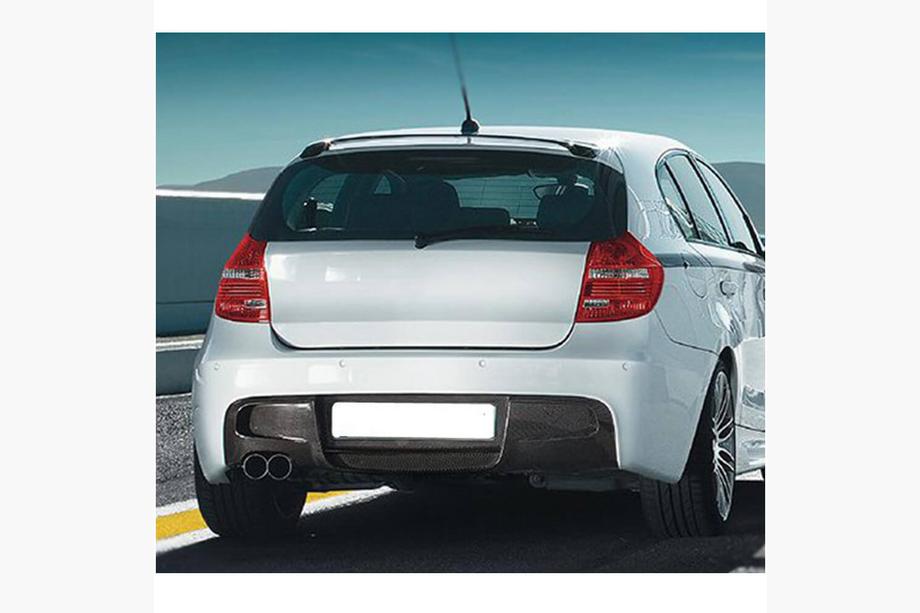 BMW 1 Serie E81/E82/E87/E88 2004–2011 Achterbumper diffuser V1 (voor E87 M-Sport, carbon) Foto 2