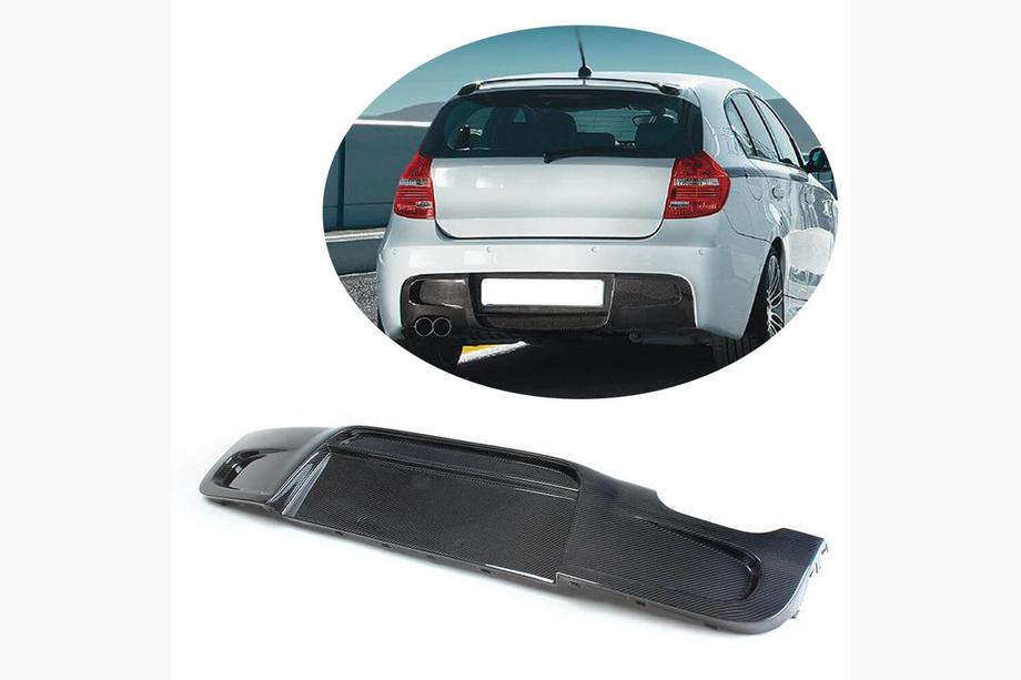 BMW 1 Serie E81/E82/E87/E88 2004–2011 Achterbumper diffuser V2 (voor E87 M-Sport, carbon) Foto 2