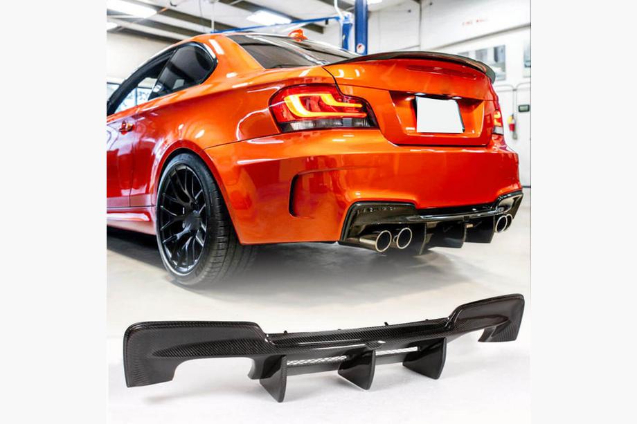 BMW 1 Serie E81/E82/E87/E88 2004–2011 Achterbumper diffuser FRP (voor 1M E82) Image
