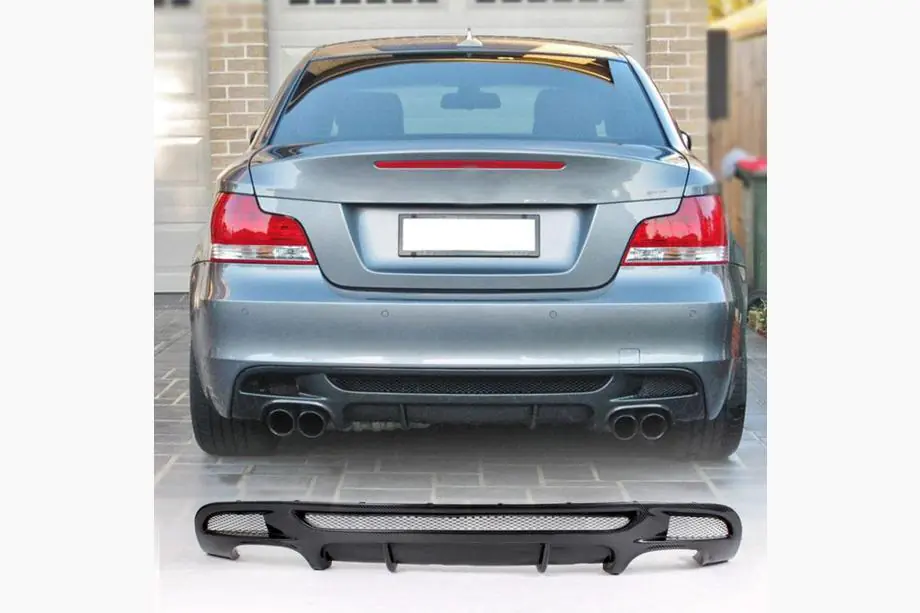 BMW 1 Serie E81/E82/E87/E88 2004–2011 Achterbumper diffuser V2 (voor E82/E88 M-Sport, carbon) Image