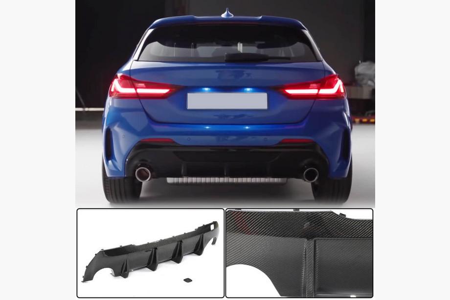 BMW 1 Serie F40 2019–2024 Achterbumper diffuser (voor M-Sport, carbon) Image