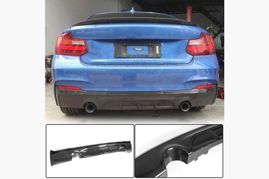 BMW 2-serie F22/F23 2014–2021 Achterbumper diffuser V1 (voor F22/F23 M-Sport, carbon) Foto 1
