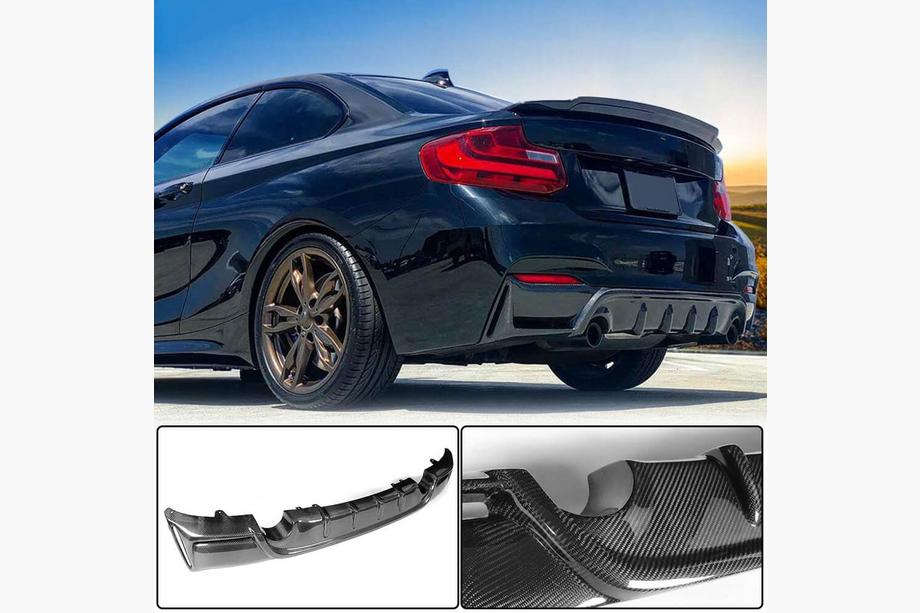 BMW 2-serie F22/F23 2014–2021 Achterbumperdiffuser V4 (voor F22/F23 M-Sport, carbon) Foto 2
