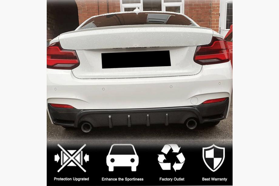 BMW 2-serie F22/F23 2014–2021 Achterbumperdiffuser V4 (voor F22/F23 M-Sport, carbon) Foto 3