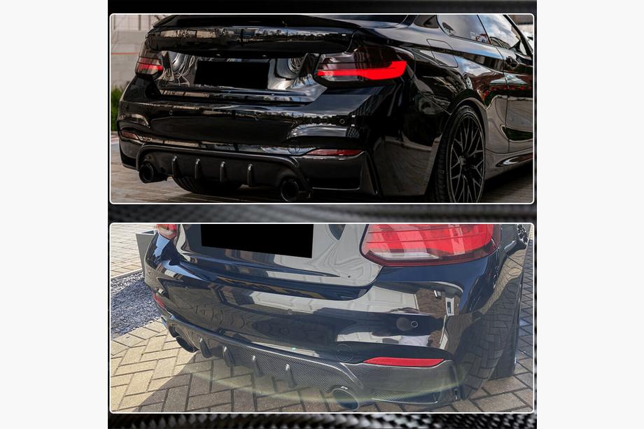 BMW 2-serie F22/F23 2014–2021 Achterbumperdiffuser V4 (voor F22/F23 M-Sport, carbon) Foto 5