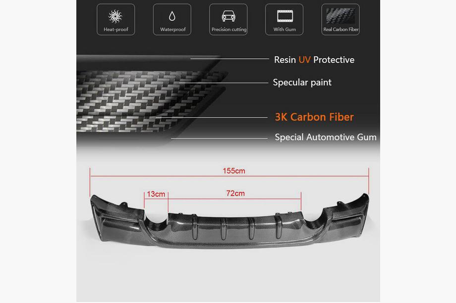 BMW 2-serie F22/F23 2014–2021 Achterbumperdiffuser V4 (voor F22/F23 M-Sport, carbon) Foto 6