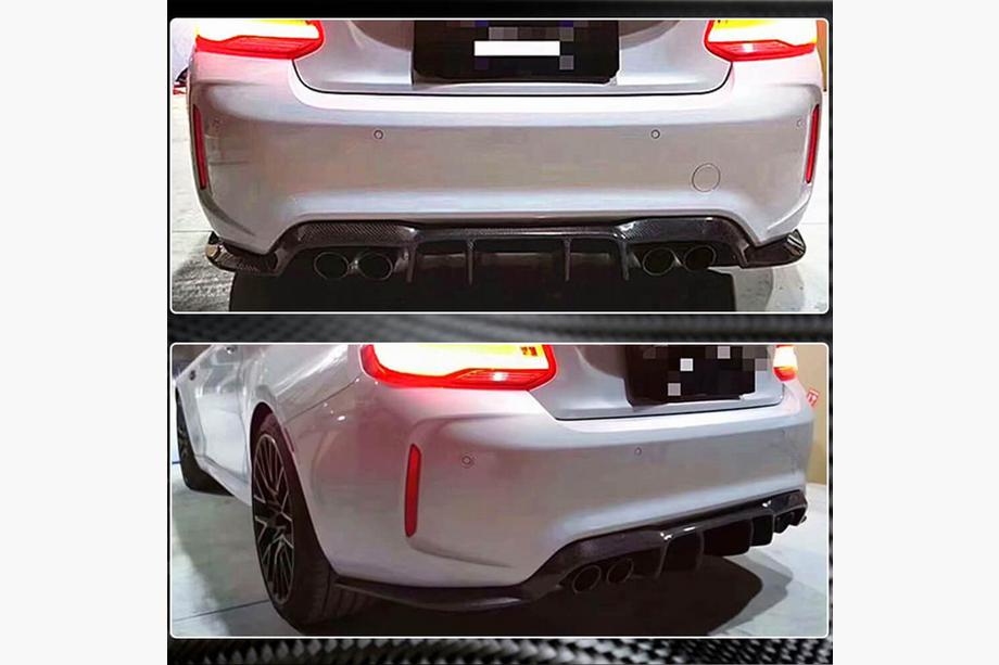 BMW 2-serie F22/F23 2014–2021 Achterbumper diffuser V1 (voor F87 M2/M2C, carbon) Foto 4