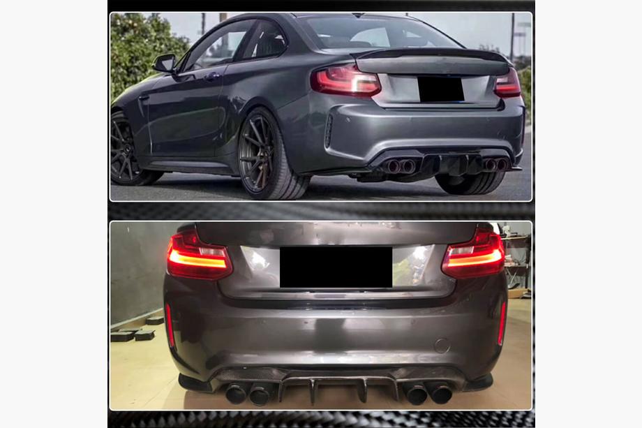 BMW 2-serie F22/F23 2014–2021 Achterbumper diffuser V1 (voor F87 M2/M2C, carbon) Foto 8