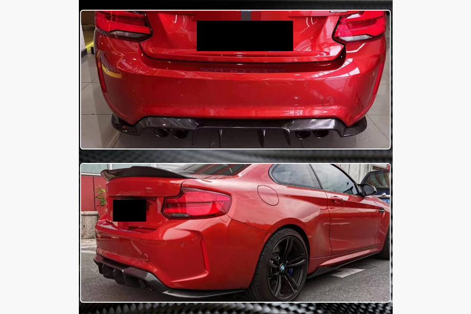 BMW 2-serie F22/F23 2014–2021 Achterbumper diffuser V1 (voor F87 M2/M2C, carbon) Foto 9