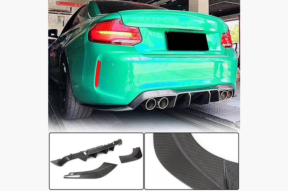 BMW 2-serie F22/F23 2014–2021 Achterbumper diffuser V2 (voor F87 M2/M2C, carbon) Image