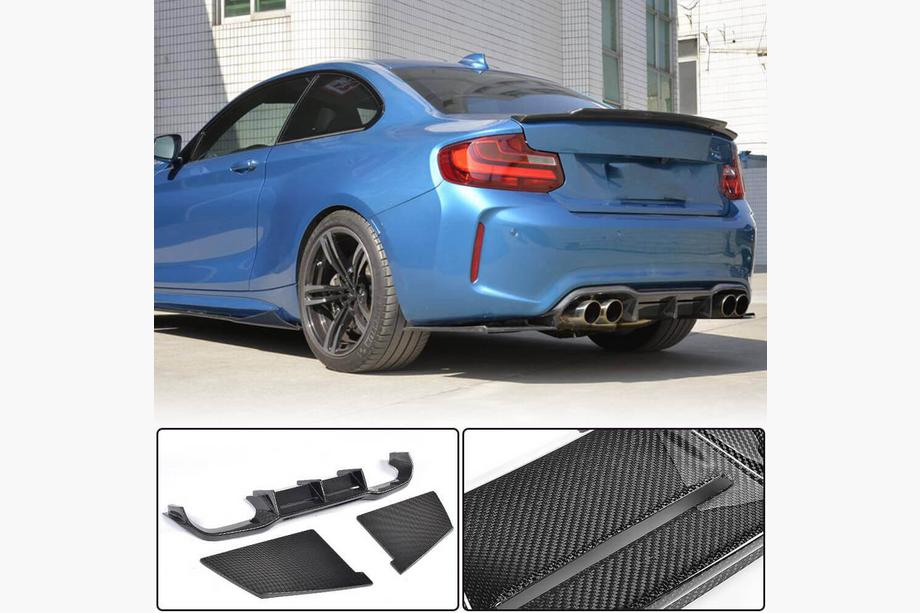 BMW 2-serie F22/F23 2014–2021 Achterbumper diffuser V3 (voor F87 M2/M2C, carbon) Image