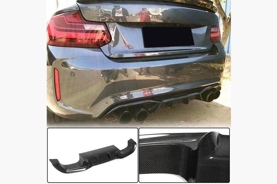 BMW 2-serie F22/F23 2014–2021 Achterbumper diffuser V4 (voor F87 M2/M2С, carbon) Foto 1