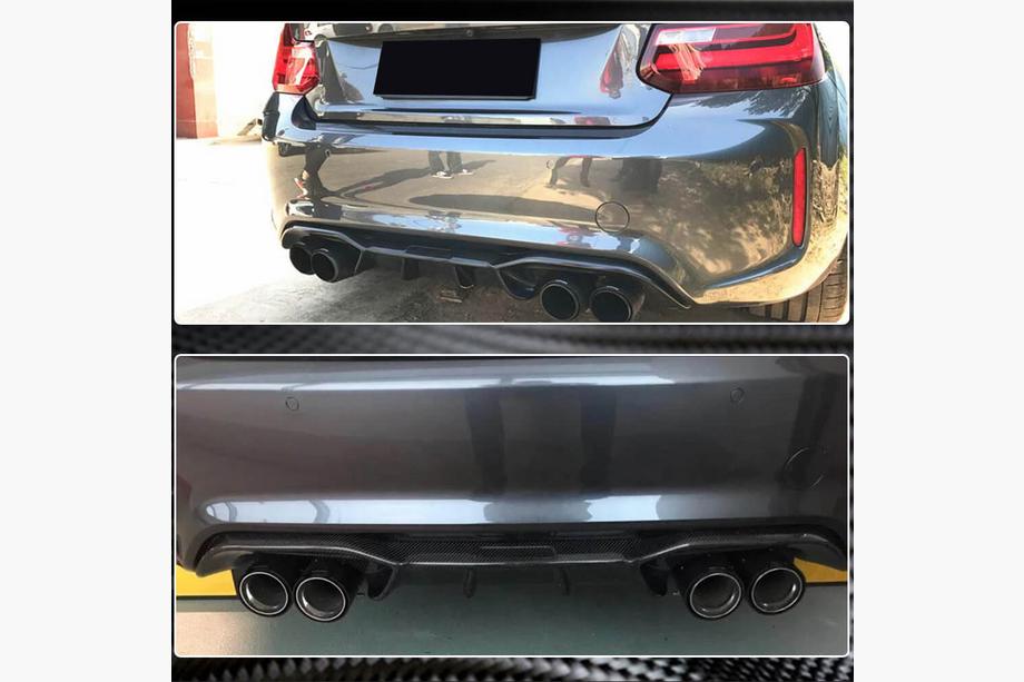 BMW 2-serie F22/F23 2014–2021 Achterbumper diffuser V4 (voor F87 M2/M2С, carbon) Foto 4