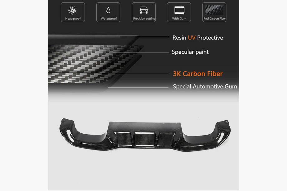 BMW 2-serie F22/F23 2014–2021 Achterbumper diffuser V4 (voor F87 M2/M2С, carbon) Foto 5