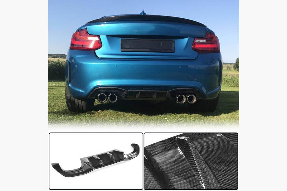 BMW 2-serie F22/F23 2014–2021 Achterbumper diffuser V6 (voor F87 M2/M2С, carbon) Foto 1