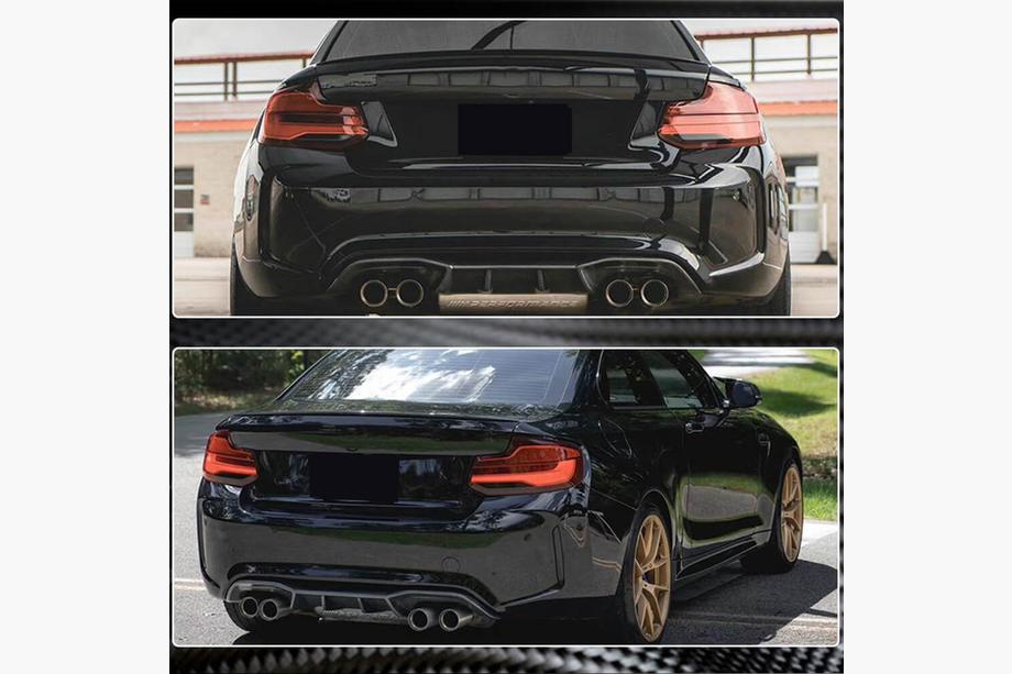 BMW 2-serie F22/F23 2014–2021 Achterbumper diffuser V6 (voor F87 M2/M2С, carbon) Foto 4