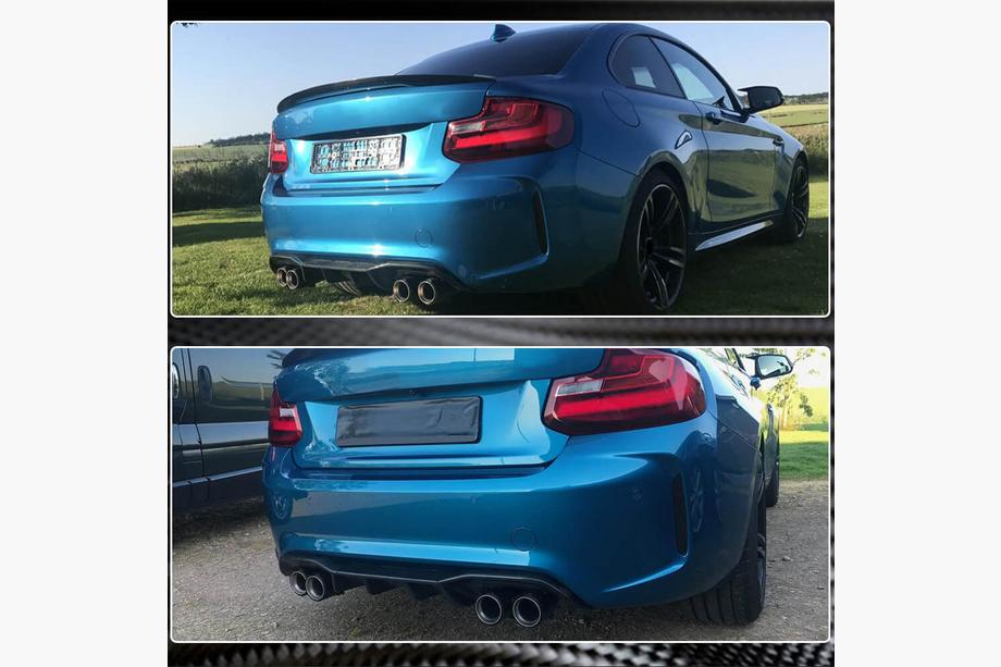 BMW 2-serie F22/F23 2014–2021 Achterbumper diffuser V6 (voor F87 M2/M2С, carbon) Foto 5