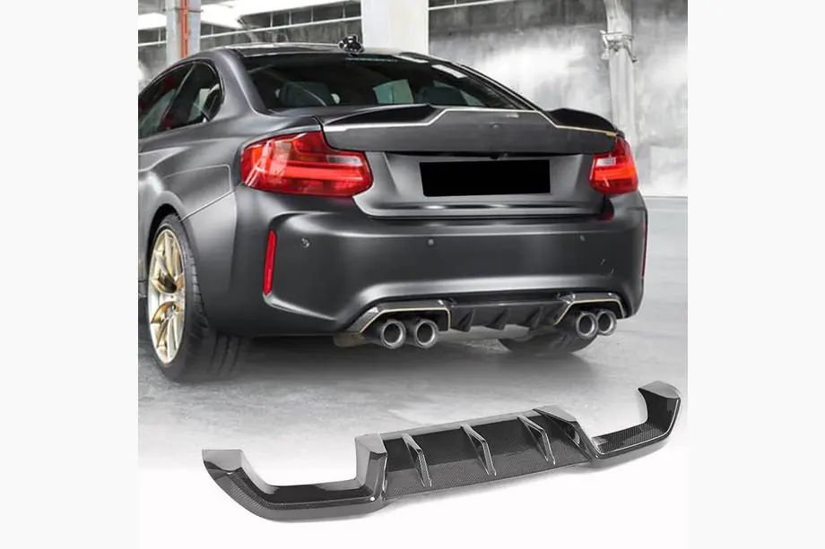 BMW 2-serie F22/F23 2014–2021 Achterbumper diffuser V5 (voor F87 M2/M2C, carbon) Image