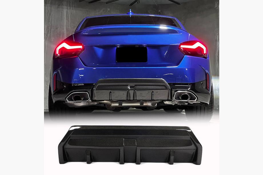 BMW 2 Serie G42 2021– Achterbumper diffuser V2 (voor M-Sport, carbon) Image
