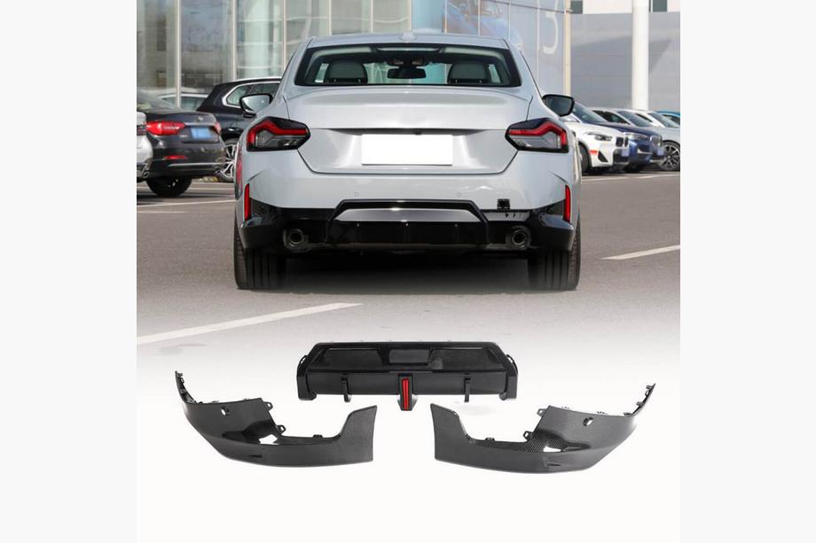 BMW 2 Serie G42 2021– Achterbumperdiffuser V1 (voor M-Sport, carbon) Foto 1