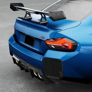 Achterbumper diffuser V2 (voor G87, carbon) foto 2