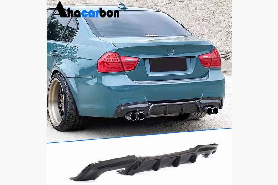 BMW 3-serie E90/E91 2005–2011 Achterbumper diffuser (voor E90 M-Sport, carbon) Foto 1