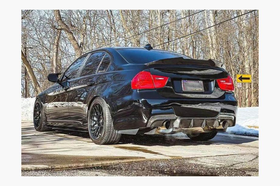 BMW 3-serie E90/E91 2005–2011 Achterbumper diffuser (voor E90 M-Sport, carbon) Foto 3