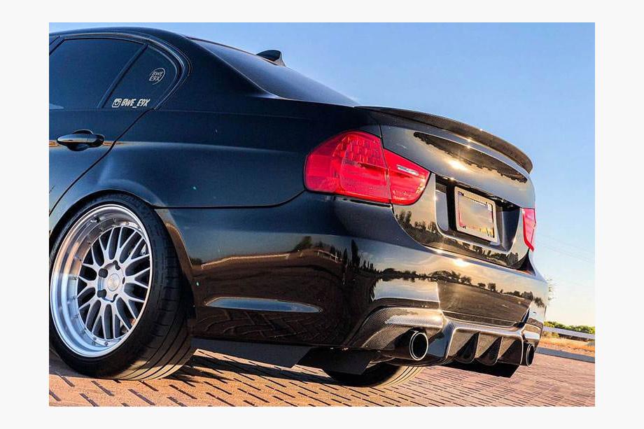 BMW 3-serie E90/E91 2005–2011 Achterbumper diffuser (voor E90 M-Sport, carbon) Foto 4