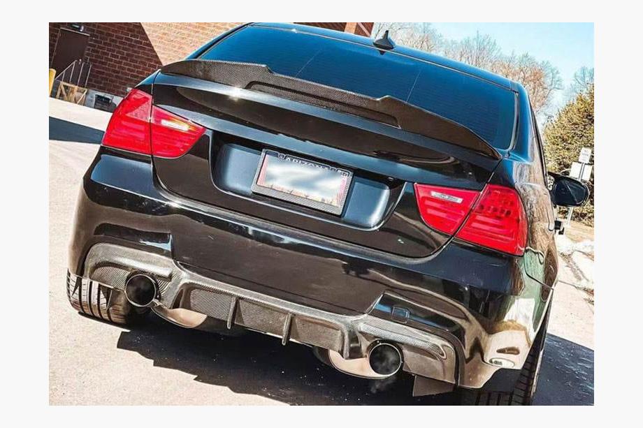 BMW 3-serie E90/E91 2005–2011 Achterbumper diffuser (voor E90 M-Sport, carbon) Foto 7