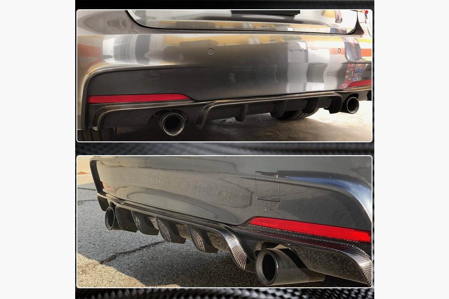 BMW 3 Serie F30/F31 2012–2019 Achterbumperdiffuser V1 (voor F30 M-Sport, carbon) Foto 5