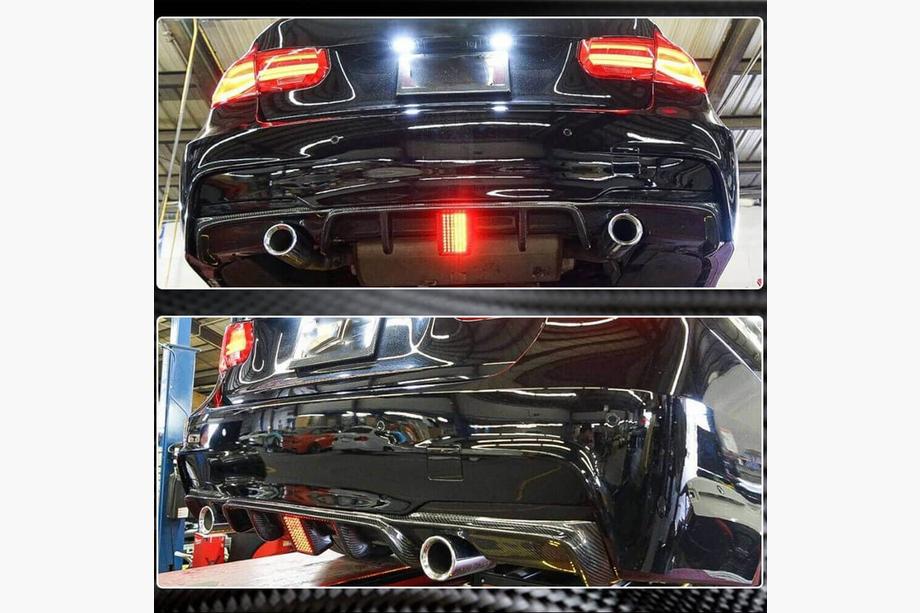 BMW 3 Serie F30/F31 2012–2019 Achterbumper diffuser V2 (voor F30 M-Sport, carbon) Foto 3