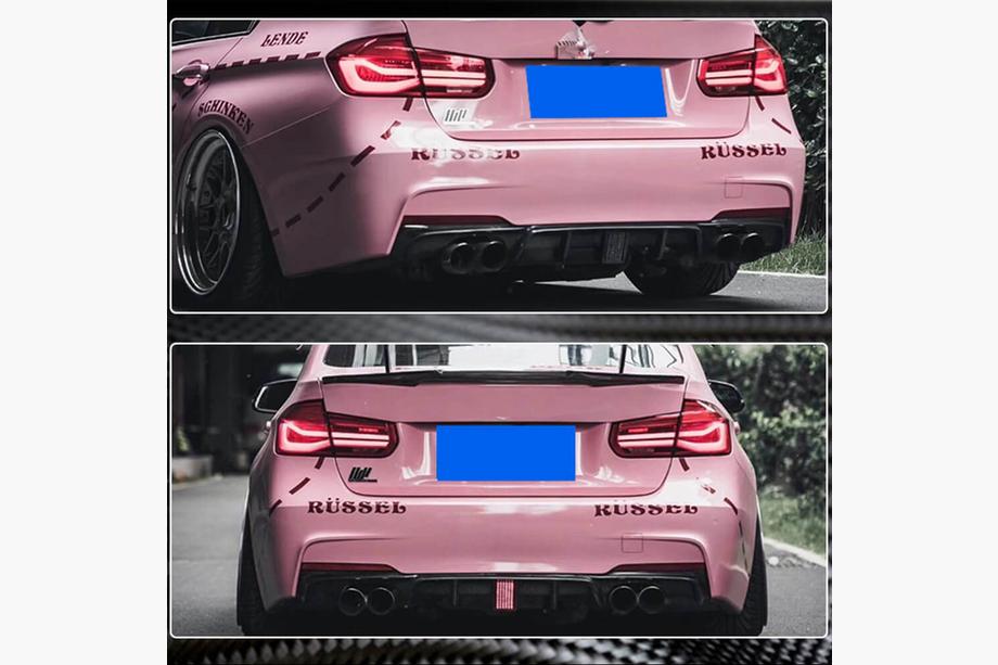 BMW 3 Serie F30/F31 2012–2019 Achterbumper diffuser V2 (voor F30 M-Sport, carbon) Foto 17