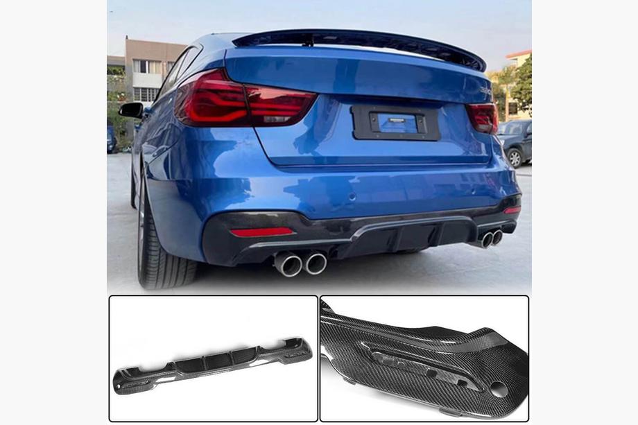 BMW 3-serie F34 2013–2020 Achterbumperdiffuser V4 (voor M-Sport, carbon) Image