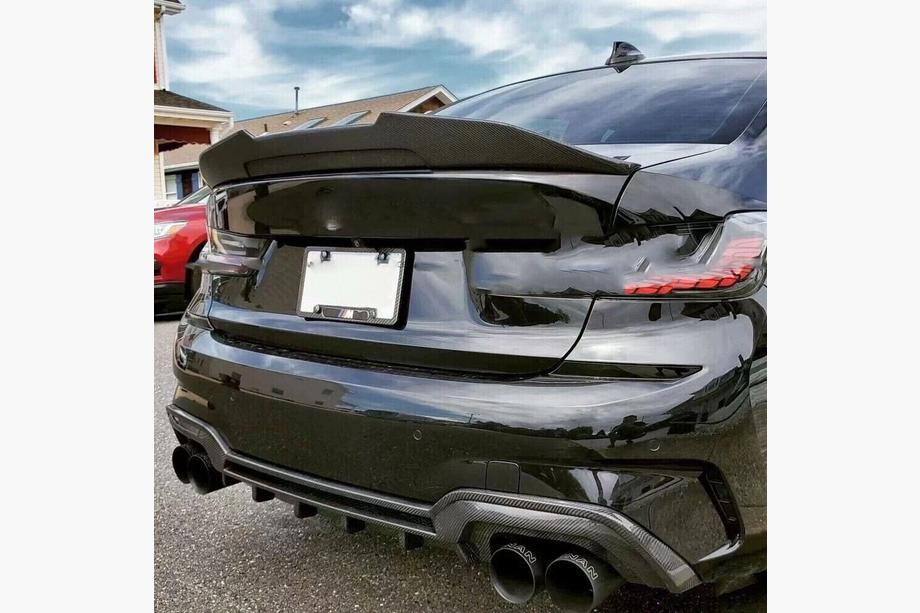 BMW 3 Serie G20/G21 2018– Achterbumperdiffuser V2 (voor M-Sport 2018-2022, carbon) Foto 3