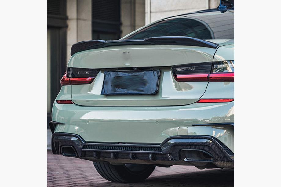 BMW 3 Serie G20/G21 2018– Achterbumperdiffuser V2 (voor M-Sport 2018-2022, carbon) Foto 4