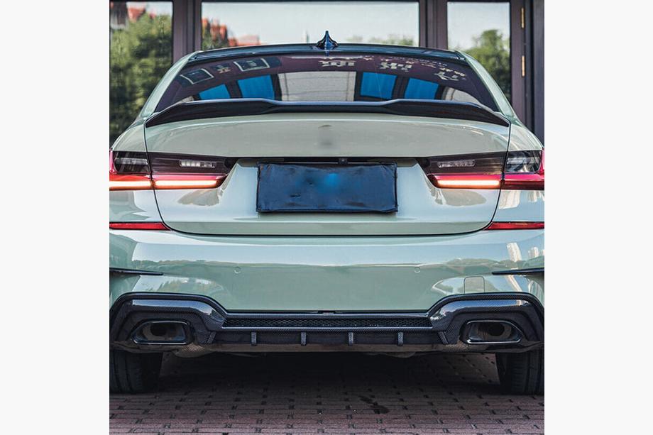 BMW 3 Serie G20/G21 2018– Achterbumperdiffuser V2 (voor M-Sport 2018-2022, carbon) Foto 5