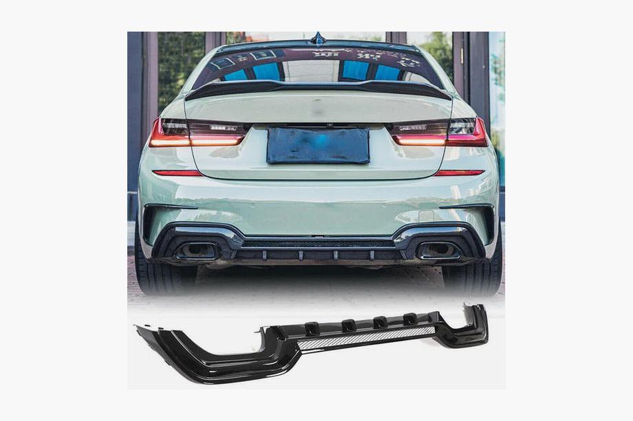 BMW 3 Serie G20/G21 2018– Achterbumperdiffuser V2 (voor M-Sport 2018-2022, carbon) Foto 6