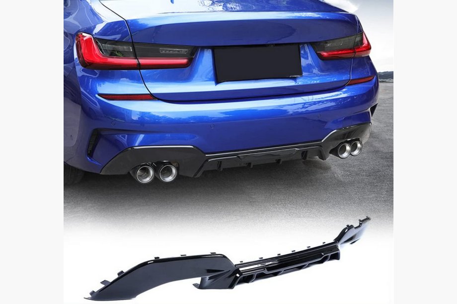 BMW 3 Serie G20/G21 2018– Achterbumper diffuser V7 (voor M-Sport 2018-2022, carbon) Foto 6