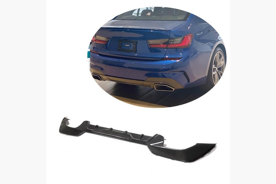BMW 3 Serie G20/G21 2018– Achterbumper diffuser MP-Style (voor M-Sport 2018-2022, carbon) Image