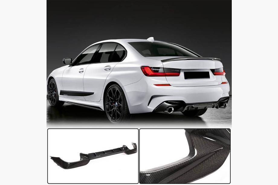 BMW 3 Serie G20/G21 2018– Achterbumperdiffuser (voor M340i 2018-2022, carbon) Image