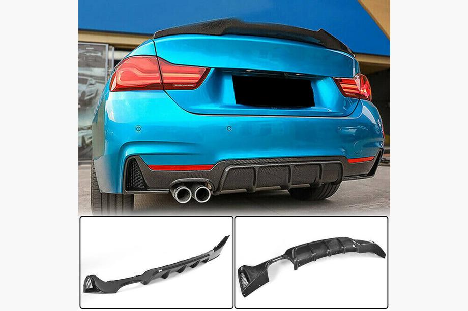 BMW 4 Serie F32/F33/F36 2012–2020 Achterbumper diffuser V2 (voor M-Sport, carbon) Image