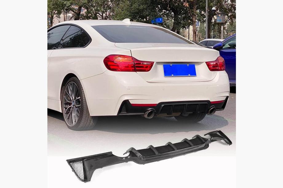 BMW 4 Serie F32/F33/F36 2012–2020 Achterbumper diffuser V3 (voor M-Sport, carbon) Image