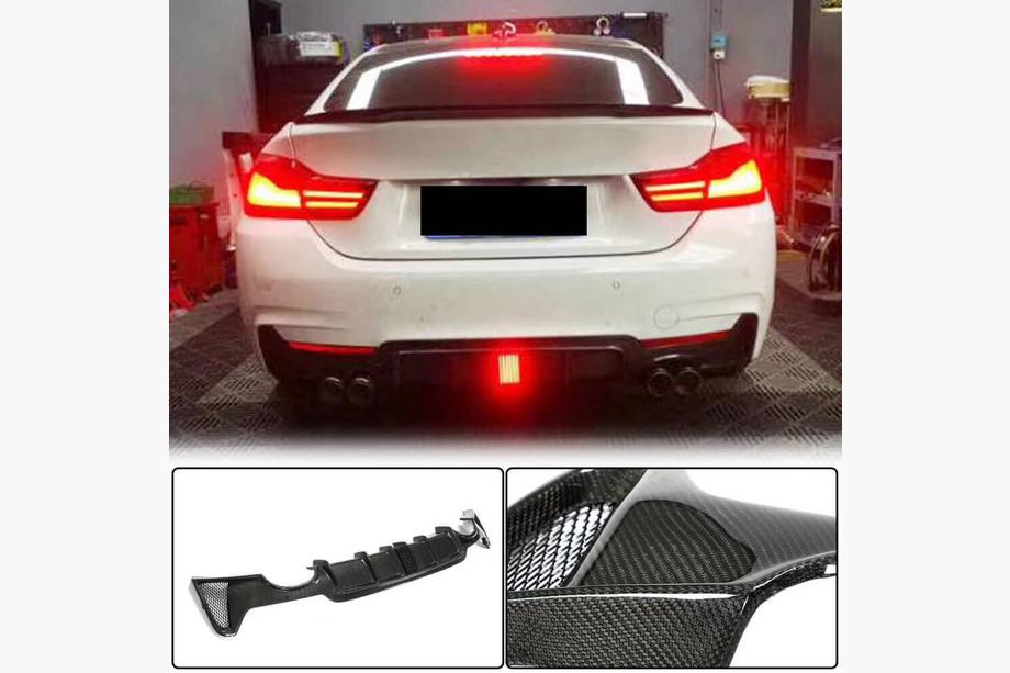 BMW 4 Serie F32/F33/F36 2012–2020 Achterbumper diffuser V7 (voor M-Sport, carbon) Foto 1