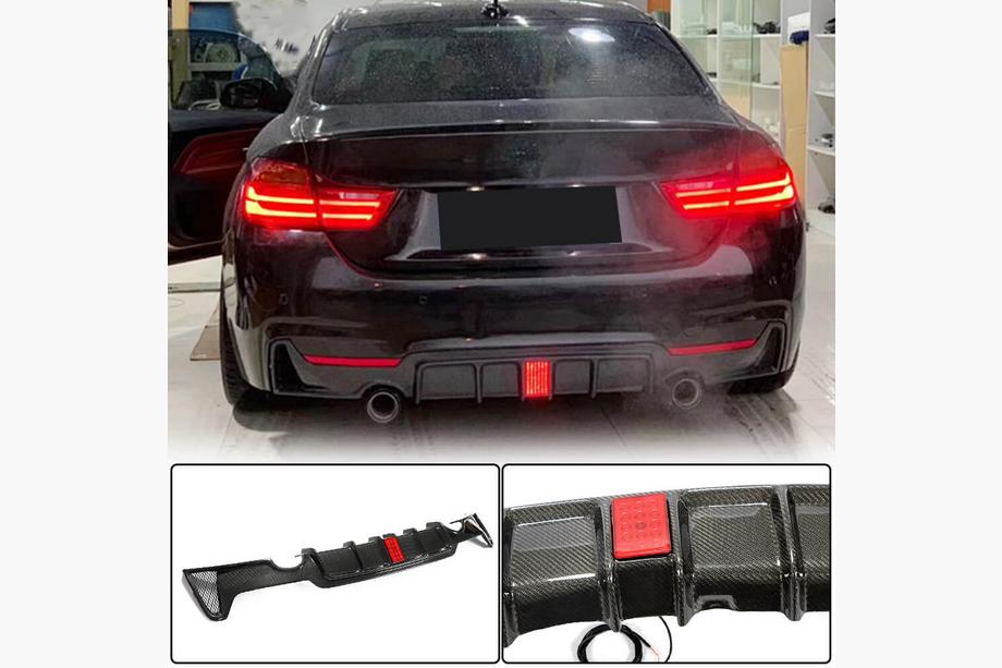 BMW 4 Serie F32/F33/F36 2012–2020 Achterbumper diffuser V7 (voor M-Sport, carbon) Foto 5