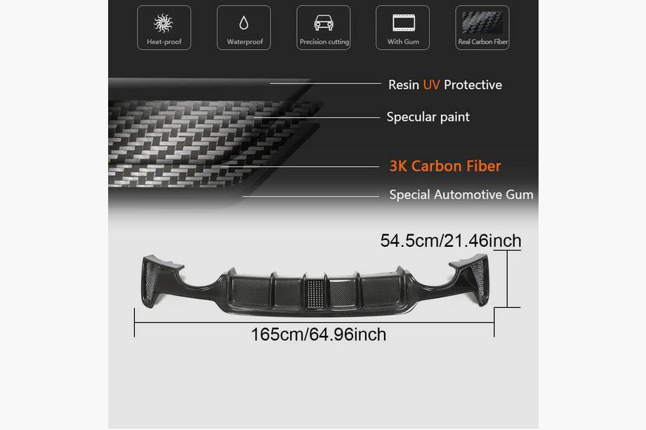 BMW 4 Serie F32/F33/F36 2012–2020 Achterbumper diffuser V8 (voor M-Sport, carbon) Foto 11